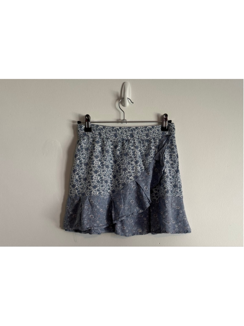 Juniors Sim & Sam Blue White Floral Mini Skirt S